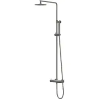 Ivy Aia Bond Regendoucheset 1 opbouw, 25cm medium hoofddouche, staafmodel handouche Geborsteld metal black PVD