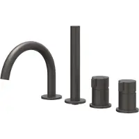 Ivy Aia Badrandcombinatie Tribe 4-gats Mengkraan Met Uittrekbare Handdouche Draaibare Uitloop RVS316 Geborsteld Carbon Black PVD