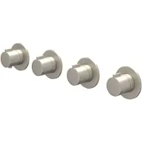 Ivy Aia Pact Afbouwdeel inbouwthermostaat met 3 stopkranen symmetry met ronde rozetten Geborsteld nickel PVD