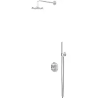 Ivy Aia Tribe Regendoucheset 2 inbouw met 2-weg stop-omstel, 20cm plafondbuis, 25cm medium hoofddouche rond, glijstang met uitlaat, doucheslang 150cm, staafmodel handouche RVS316 geborsteld