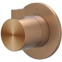 Ivy Aia Tribe Afbouwdeel inbouwstopkraan symmetry met rond rozet RVS316 geborsteld mat koper PVD