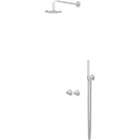Ivy Aia Tribe Inbouw Regendoucheset Symmetry 2-weg - 40cm Wandarm - 20cm Medium Hoofddouche - Wandhouder - Staafhanddouche - Rvs316 Geborsteld - RVS 316 - Kranen, Douchekranen, Douchesets, Inbouw
