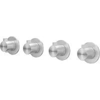Ivy Aia Tribe Afbouwdeel inbouwthermostaat met 3 stopkranen symmetry met ronde rozetten RVS316 geborsteld