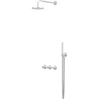 Ivy Aia Concord Inbouw Regendoucheset Symmetry 2 Stopkranen - 30cm Plafondbuis - 20cm Medium Hoofddouche - Glijstang - Staafhanddouche - Rvs316 Geborsteld - Kranen, Douchekranen, Douchesets, Inbouw