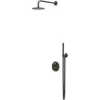 Ivy Aia Concord Inbouw Regendoucheset 2-weg - 30cm Plafondbuis - 30cm Medium Hoofddouche Rond - Glijstang - Staafhanddouche - Rvs316 Geborsteld Carbon - Kranen, Douchekranen, Douchesets, Inbouw douchesets