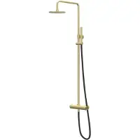 Ivy Aia Concord Regendoucheset 1 opbouw, 25cm medium hoofddouche, staafmodel handdouche RVS316 geborsteld mat goud PVD