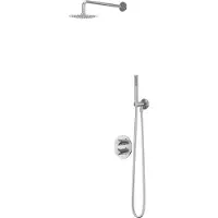 Ivy Aia Bond Regendoucheset 2 inbouw met 2-weg stop-omstel, 30cm plafondbuis, 30cm slim hoofddouche rond, houder met uitlaat, doucheslang 150cm, 3-standen handdouche Chroom