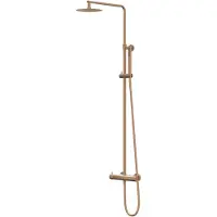 Ivy Aia Bond Opbouw Regendoucheset - 20cm Slim Hoofddouche - 3-standen Handdouche - Geborsteld Mat Koper Pvd - Messing - Kranen, Douchekranen, Douchesets, - Kranen, Douchekranen, Douchesets, Opbouw