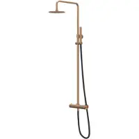 Ivy Aia Concord Regendoucheset 1 opbouw, 30cm medium hoofddouche, staafmodel handdouche RVS316 geborsteld mat koper PVD