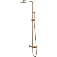 Ivy Aia Pact Opbouw Regendoucheset - 25cm Medium Hoofddouche - Staafhanddouche - Geborsteld Mat Koper Pvd - Messing - Kranen, Douchekranen, Douchesets, - Kranen, Douchekranen, Douchesets, Opbouw
