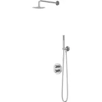 Ivy Aia Bond Regendoucheset 2 inbouw met 2-weg stop-omstel, 40cm wandarm, 20cm medium hoofddouche rond, houder met uitlaat, doucheslang 150cm, satin spray handdouche Chroom