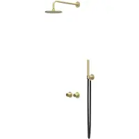 Ivy Aia Concord Inbouw Regendoucheset Symmetry 2-weg - 30cm Plafondbuis - 30cm Medium Hoofddouche - Glijstang - Staafhanddouche - Rvs316 Geborsteld Mat - Kranen, Douchekranen, Douchesets, Inbouw
