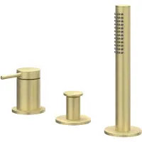 Ivy Aia Bond Badrandcombinatie 3-gats - Geborsteld Mat Goud PVD - Messing - Kranen, Badkranen, Badrandkranen - 8718835191672