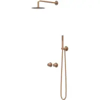 Ivy Aia Pact Inbouw Regendoucheset Symmetry 2-weg - 30cm Plafondbuis - 20cm Medium Hoofddouche - Wandhouder - Staafhanddouche - Geborsteld Mat Koper Pvd - Kranen, Douchekranen, Douchesets, Inbouw