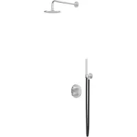 Ivy Aia Concord Regendoucheset 3 inbouw symmetry met 2-weg stop-omstel, 20cm plafondbuis, 25cm medium hoofddouche, glijstang met uitlaat, doucheslang 150cm, staafmodel handouche RVS316 geborsteld