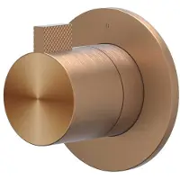Ivy Aia Tribe Afbouwdeel doorstroom inbouwstopkraan symmetry met rond rozet RVS316 geborsteld mat koper PVD