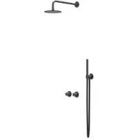 Ivy Aia Concord Inbouw Regendoucheset Symmetry 2-weg - 20cm Plafondbuis - 30cm Medium Hoofddouche - Wandhouder - Staafhanddouche - Rvs316 Geborsteld - Kranen, Douchekranen, Douchesets, Inbouw douchesets