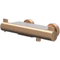 Ivy Aia Badthermostaatkraan Pact Opbouw Omstel Met Cascade Uitloop Met Omstel Cooltouch Geborsteld Mat Koper PVD
