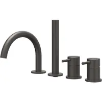 Ivy Aia Concord Badrandcombinatie 4-gats mengkraan met draaibare uitloop uittrekbare handdouche RVS316 geborsteld carbon black PVD