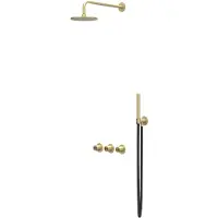 Ivy Aia Concord Inbouw Regendoucheset Symmetry 2 Stopkranen - 20cm Plafondbuis - 25cm Medium Hoofddouche - Wandhouder - Staafhanddouche - Rvs316 - Kranen, Douchekranen, Douchesets, Inbouw douchesets