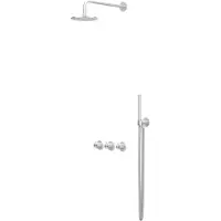 Ivy Aia Tribe Regendoucheset 4 inbouw symmetry met 2 stopkranen, 30cm plafondbuis, 25cm medium hoofddouche, houder met uitlaat, doucheslang 150cm, staafmodel handdouche RVS316 geborsteld