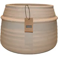 D&M Deco Bloempot Chive Wit-Beige D 29.5 cm H 17.5 cm Opening 19 cm