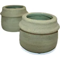 D&M Deco Bloempot Chive Groen-kaki D 10 cm H 6,5 cm Voordeelaanbod Per 2 Stuks