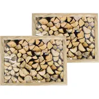 Mars & More Sierkussen - 2x Schootkussens/laptrays Openhaard Hout Print 43 X 33 Cm - Schoottafels - Dienbladen Voor Op Schoot Openhaardhout