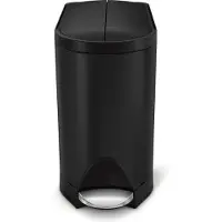 Simplehuman - Prullenbak Butterfly 10 liter - Zwart - Roestvast Staal