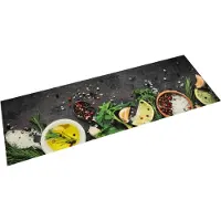 vidaXL Keukenmat wasbaar kruidenprint 45x150 cm fluweel