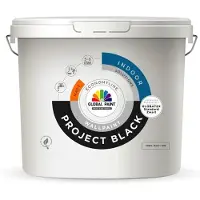 Global Paint Project Black | Matte Muurverf 10 LTR - Zwart
