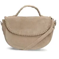 Manfield Beige suède schoudertas | Maat Onesize
