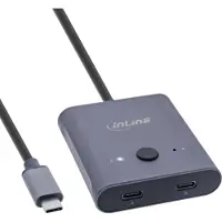 InLine USB-C switch, bidirectional switch, 10Gb/s, 100W