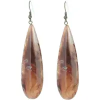 Behave - Oorbellen druppel bruin acryl - bohemian zomerstijl
