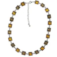 Behave - Ketting - Zilver kleur - Bruine Steentjes - Dames - 40 cm