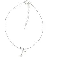 Behave - Ketting - Abstracte Hanger - Zilver Kleur - Zwart - Dames - 40 cm