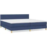 vidaXL Boxspring met matras stof blauw 200x200 cm