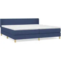 vidaXL Boxspring met matras stof blauw 200x200 cm