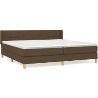 vidaXL Boxspring met matras stof donkerbruin 200x200 cm