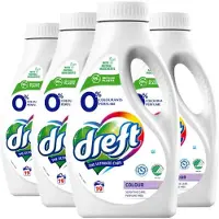 Dreft 4x Vloeibaar Wasmiddel 0% Gekleurde Was 19 Wasbeurten 988 Ml