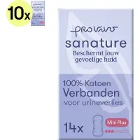 Sanature Pro Vivo 100% katoenen - Incontinentie verband Mini Plus - 10 x 14 stuks - Natuurlijk & voor de gevoelige huid