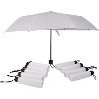 Discountershop Paraplu Set van 10 Witte Opvouwbare Paraplu's - Windproof - Diameter 100cm - Aluminium Frame - Polyester Doek – Unisex Regenkleding voor Outdoor - Perfect voor Bruiloften