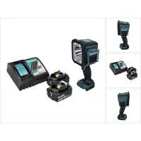 Makita DML 812 RM Oplaadbare LED handlamp Zaklampen 18 V 1250 lm + 2x oplaadbare batterij 4.0 Ah + oplader