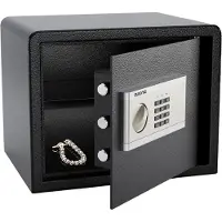 Auronic Elektronische Kluis - Cijferslot - Muurbevestiging - 4,3cm Deur - 130dB Alarm - 28L - 30x38x30cm - 10KG - Staal - Zwart
