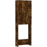vidaXL Wasmachinekast 64x25,5x190 cm gerookt eikenkleurig