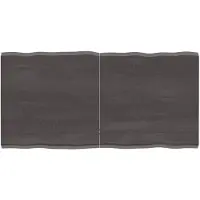 vidaXL Tafelblad natuurlijke rand 120x60x(2-4)cm eikenhout donkerbruin