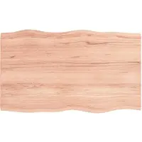 vidaXL Tafelblad natuurlijke rand 100x60x(2-4)cm eikenhout lichtbruin
