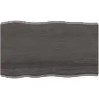 vidaXL Tafelblad natuurlijke rand 100x60x(2-6)cm eikenhout donkerbruin