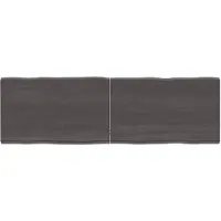 vidaXL Tafelblad natuurlijke rand 160x50x(2-6)cm eikenhout donkerbruin