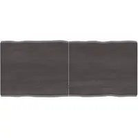 vidaXL Tafelblad natuurlijke rand 120x50x(2-6)cm eikenhout donkerbruin